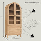 IFGET 71" Tall Arched Kitchen Pantry, Modern Farmhouse Wood Kitchens Storage - Image 2