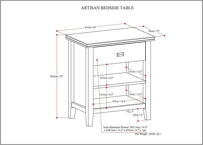 SIMPLIHOME Artisan Bedside Table - Image 2
