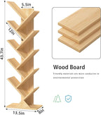 SHEEPAM 10 Tier Tree Book Shelf, Floor Standing Wood Bookshelf - Image 3