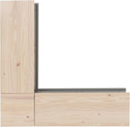 Linon Harris Grey and Maple Solid Pine Backless Nook - Image 9