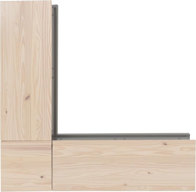 Linon Harris Grey and Maple Solid Pine Backless Nook - Image 9