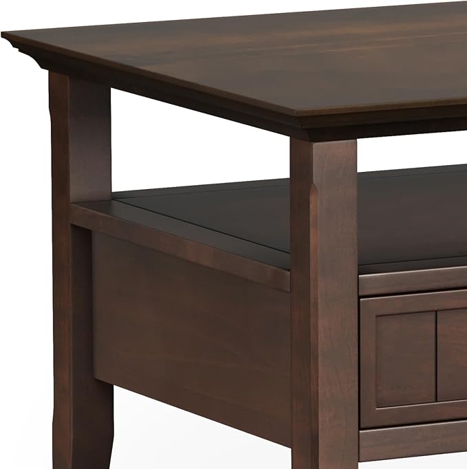 SIMPLIHOME Acadian Solid Wood Transitional-Style 48-inch Wide Coffee Table - Image 8
