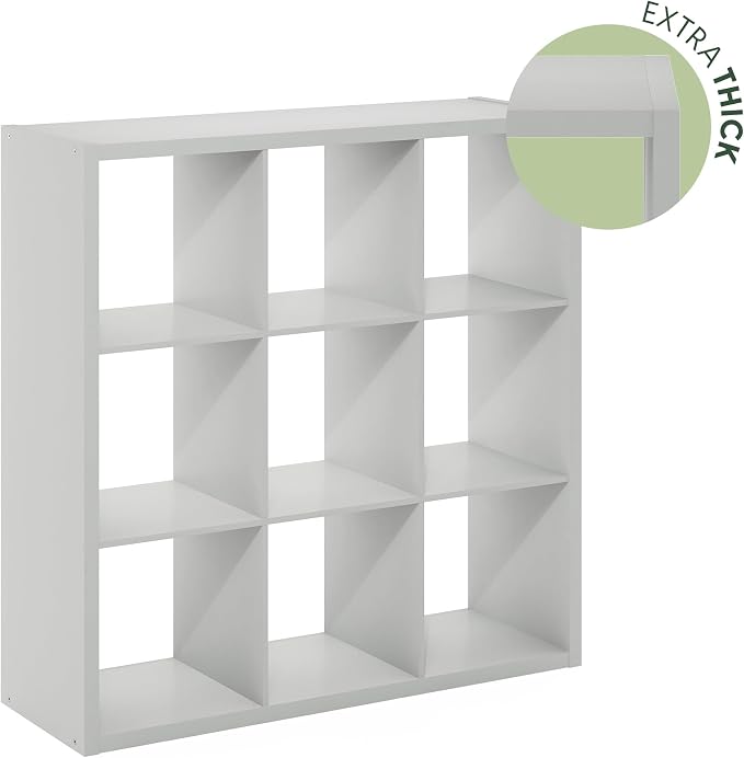 Furinno Cubicle Open Back Decorative Cube Storage Organizer, Light Grey - Image 8
