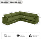 5 Seat V Shape Modular Sectional Couch Sofa - Image 2