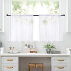 MIULEE 2 Panels Kitchen Tiers Half Window Sheer Curtains 29 X 24 Inch White | - Image 7