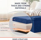 Ornavo Home 2 Pack 15 Inch Folding Storage Ottoman - Image 4