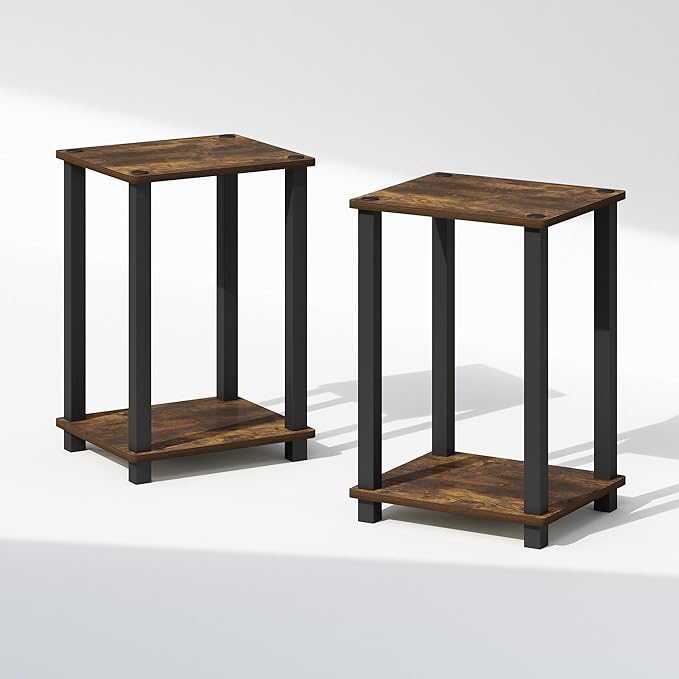 Furinno Simplistic Night Stand Set of 2, 2-Tier Small Nightstand - Image 4
