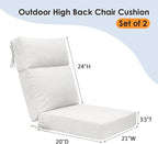 Unimatta Outdoor High Back Chair Cushion Seat Pads, 44 x 21 Inch - Image 5