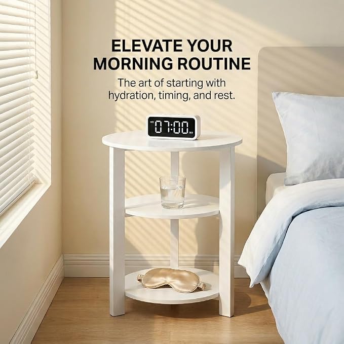 Farmhouse 3-Tier Round Side Table, 17.7 * 21.7inch End Table - Image 4