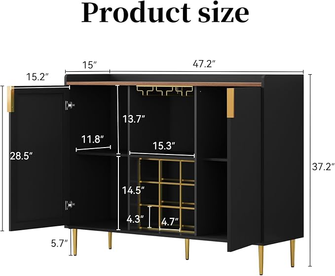 ARTPOWER 48" Wine Bar Cabinet - Image 2