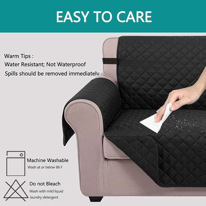 U-NICE HOME Reversible Oversized 28''Chair Covers, Pet Friendly, Elastic Straps - Image 4