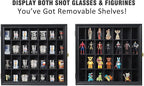 Shot Glass Display Case Wooden Cabinet Rack Holder Wall Mounted Black Shadow - Image 4