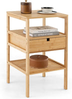 Giantex Bamboo Nightstand, Wood Side Table by Giantex
