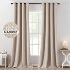 MIULEE 100% Blackout Linen Curtains by MIULEE