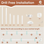 SUNALLY Room Divider Curtain Rod, No Drilling Room Separator - Image 6