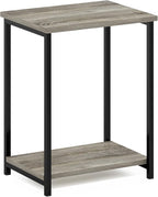 Furinno Simplistic Metal Frame End Table, French Oak - Image 5