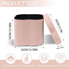 Boucle Storage Ottoman Cube, 13.8" Flower-Shaped Footstool - Image 3