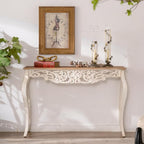 43.31” Vintage Antique Console Table, Weathered Wash Vintage French Country - Image 9