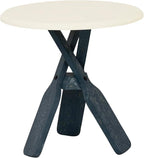 Powell Round Top Shanice Oar Coastal Blue and White Side Table - Image 11