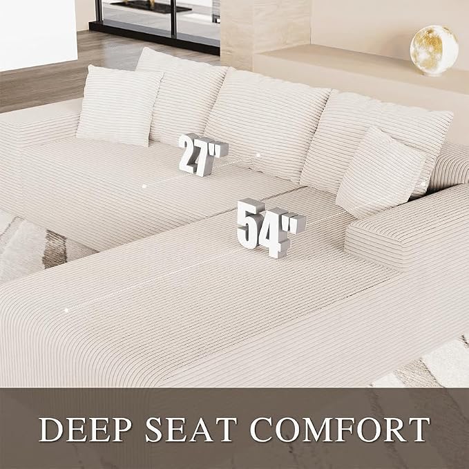 96" L Shaped Modular Sectional Sofa, Boneless Cloud Couch - Image 3