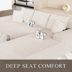 96" L Shaped Modular Sectional Sofa, Boneless Cloud Couch - Image 3