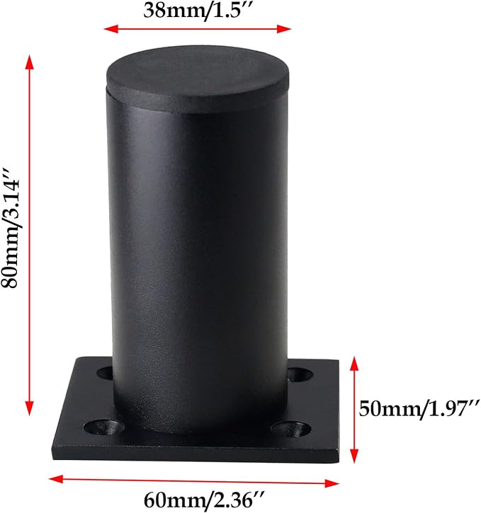 Set of 4 Furniture Legs 3 Inch, Adjustable Aluminum Alloy Cabinet Legs - Image 3