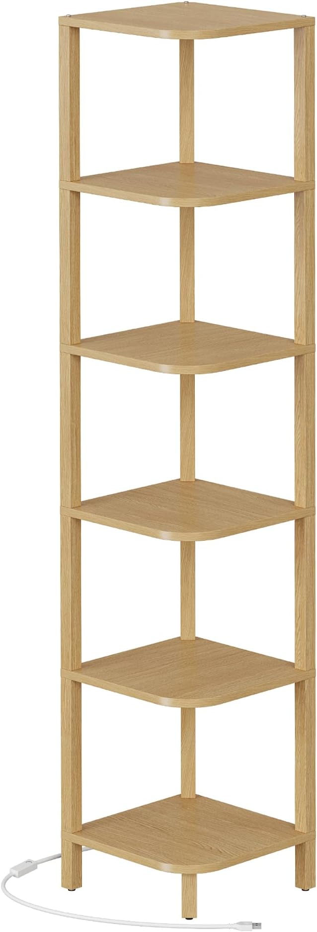 TUTOTAK Corner Shelf with LED Light, 6-Tier Corner Bookshelf - Image 9