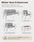 Aluminum Outdoor Patio Furniture Set - Image 8
