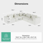 Novilla 106" Modular Sectional Sofa, Modern Cloud Sectional Couch - Image 2