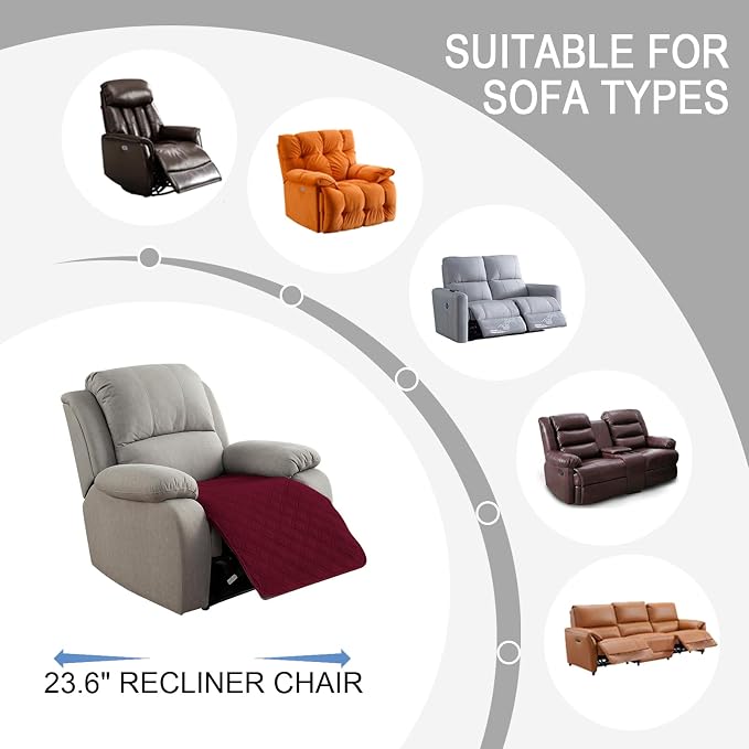 Genina Waterproof Recliner Chair Covers, Recliner Cover - Image 2