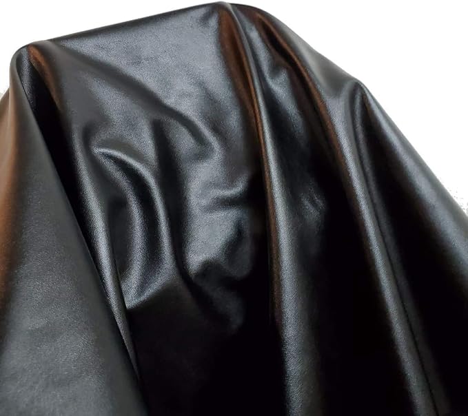 NAT Leathers™ | Black Stretch Super Soft Faux Vegan Leather PU | by the Yard by NATLeathers