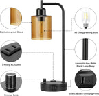 Industrial Bedside Lamps for Nightstand Set of 2 - Image 5