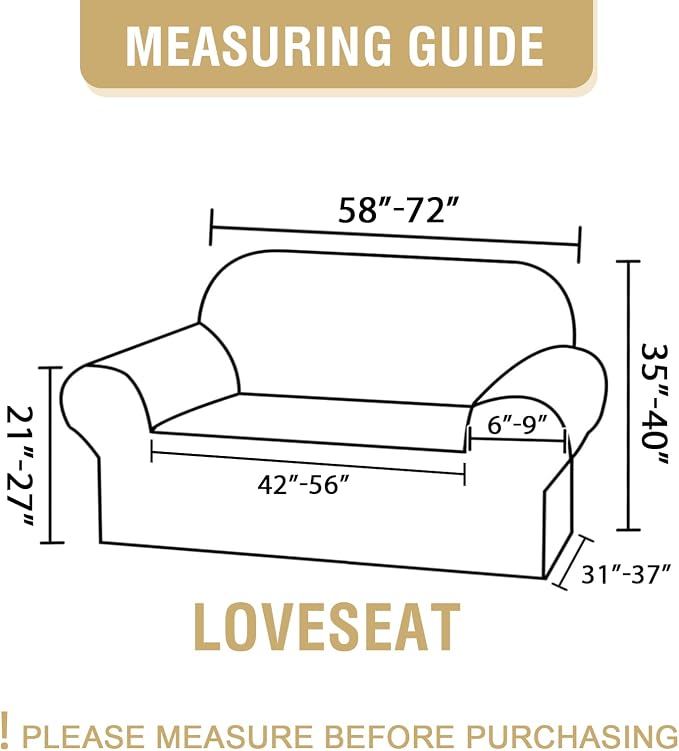 H.VERSAILTEX Printed Loveseat Covers 2 Cushion Couch Covers - Image 4