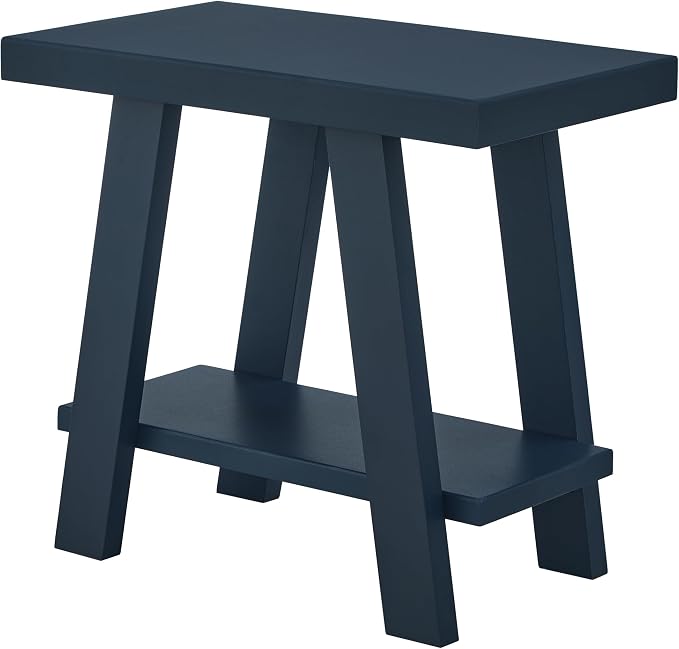 Roundhill Furniture Athens Contemporary Wood Shelf Side Table in Navy Blue - Image 7
