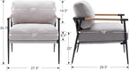 Ya-Home Mid-Century Accent Chair, Soft Armchair Chenille Fabric Lounge Chair - Image 2
