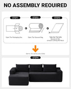 97" Cloud Sectional Couch, Modern Modular Sectional Sofa - Image 4