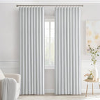 MIULEE Greyish White Back Tab Blackout Curtains 52x84 Inch Length 2 Panels | - Image 9