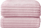 BEDELITE Ribbed Cherry Blossom Fleece Throw Blanket - Image 8