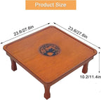 Rectangle Folding Low Coffee Table, Japanese Style Solid Wood Floor Table - Image 2