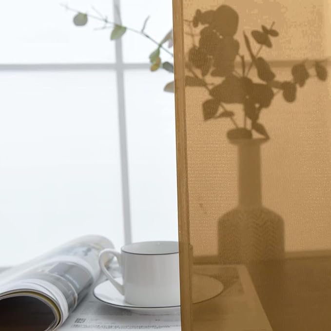 SpaceDresser Basic Rod Pocket Sheer Voile Window Curtain Panels Khaki 1 Pair 2 - Image 5