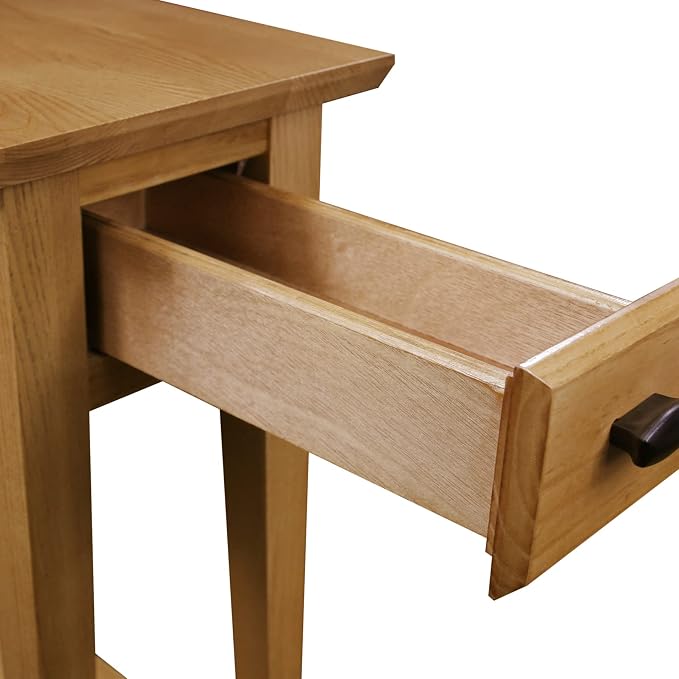Leick Home Teegan End Table, Solid Wood, 1 Storage Drawer, Bottom Display Shelf - Image 5