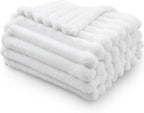 NEWCOSPLAY Fleece Ribbed Cozy Throw Blanket - Image 2