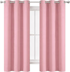 Pink Thermal Blackout Curtains/42 x 72 Inch/Set of 2 Panels Room Darkening - Image 2