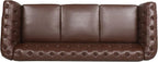 LEVNARY Chesterfield Sofa, Classic Tufted Upholstered Leather Couch, Modern 3 - Image 4