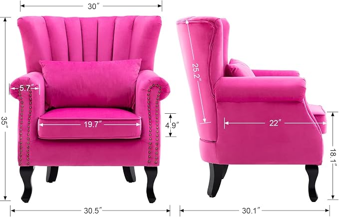Velvet Accent Chairs Set of 2 - Image 3