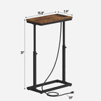 TUTOTAK End Table with Charging Station, Side Table, Tall Couch Table, Sofa - Image 9