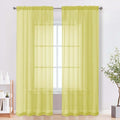 Sheer Curtains 84 Inches Long 2 Panels Set, Light Filtering Transparent by OVZME