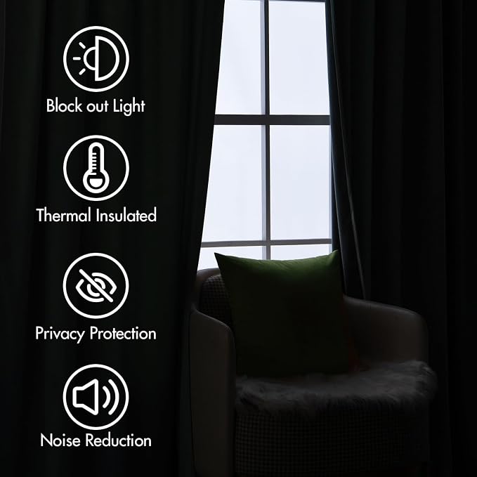MIULEE Sage Green Velvet Curtains 52x96 inches Luxury Blackout Curtains | - Image 5