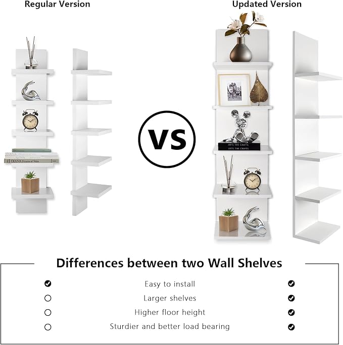 Homaterial 5 Tier Wall Shelf, Wall Mounted Shelves Unit - Image 4