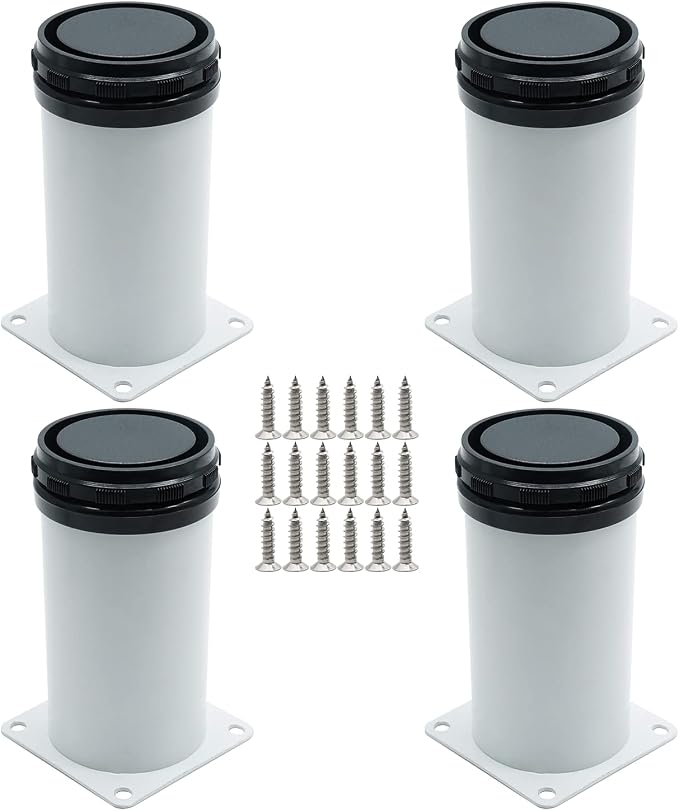 Set of 4 Adjustable Furniture Legs 6 Inch, Stainless Steel Furniture Legs by Kyuionty